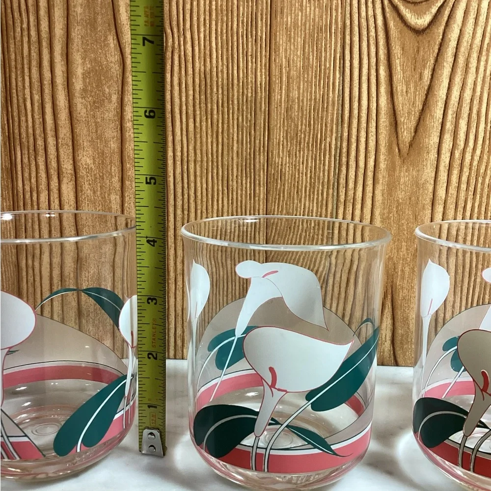 Rare Retro Vtg 1980’s Culver Nouveau Encounters Acrylic Whiskey Glasses set of 4